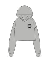 The Crop Terry Hoodie - Heather  - Krystals Body Shop - Left Chest - Printed - Full Color