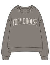 The Womens Crewneck - Washed Gray - Forme House - Center Chest - Printed - Full Color