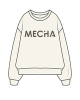 The Womens Heavy Crewneck - Off White - MECHA - Right Sleeve - Faded Gray