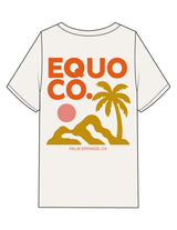 The Womens Heavyweight Tee - Off White - Equo - Left Chest Stacked & Back Stacked Image - Printed - Full Color