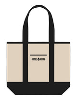 The Contrast Tote Bag - Natural / Black - Rumble - Center Body - EMB - Black