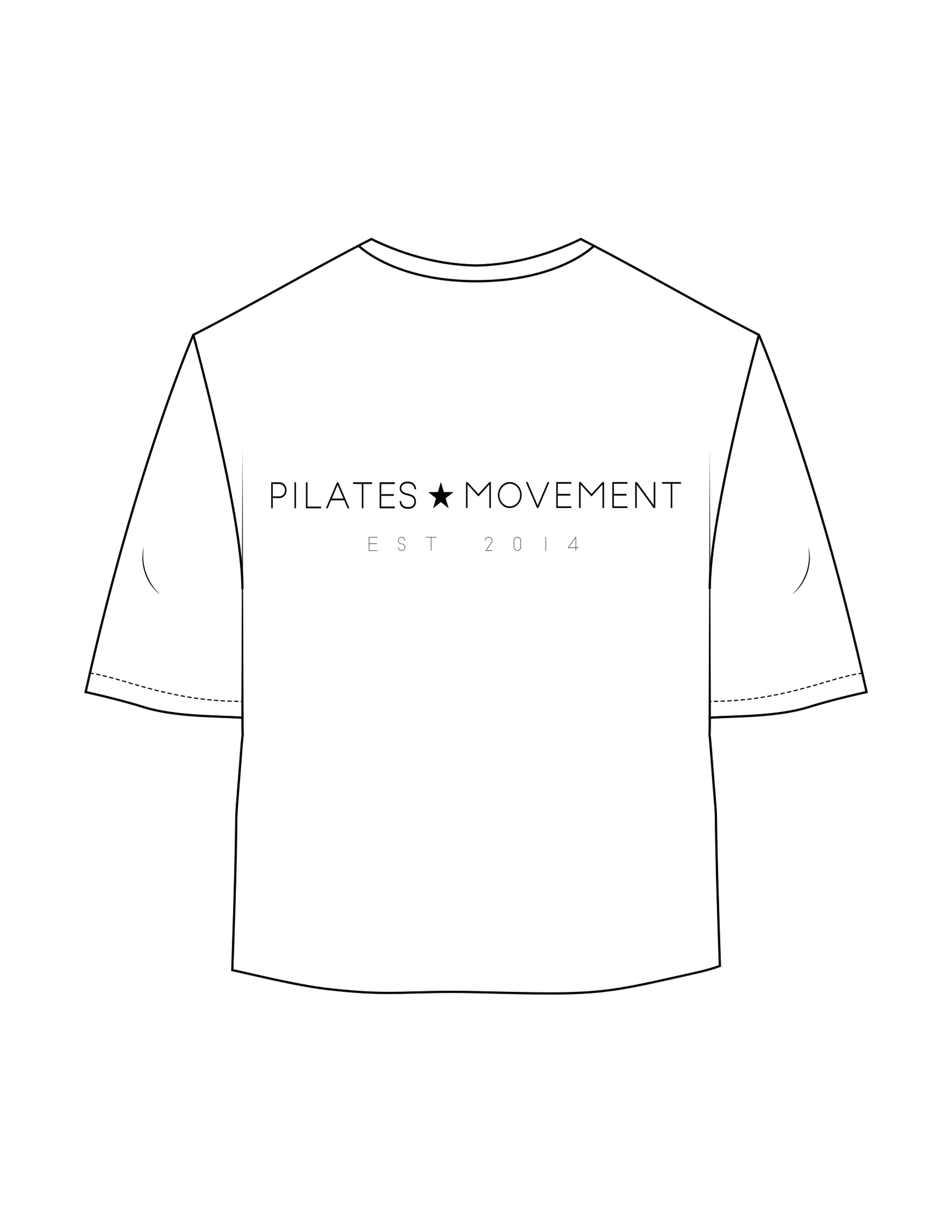 The Oversized Crop Tee - White - Pilates Movement - Back Stacked - Printed - Black
