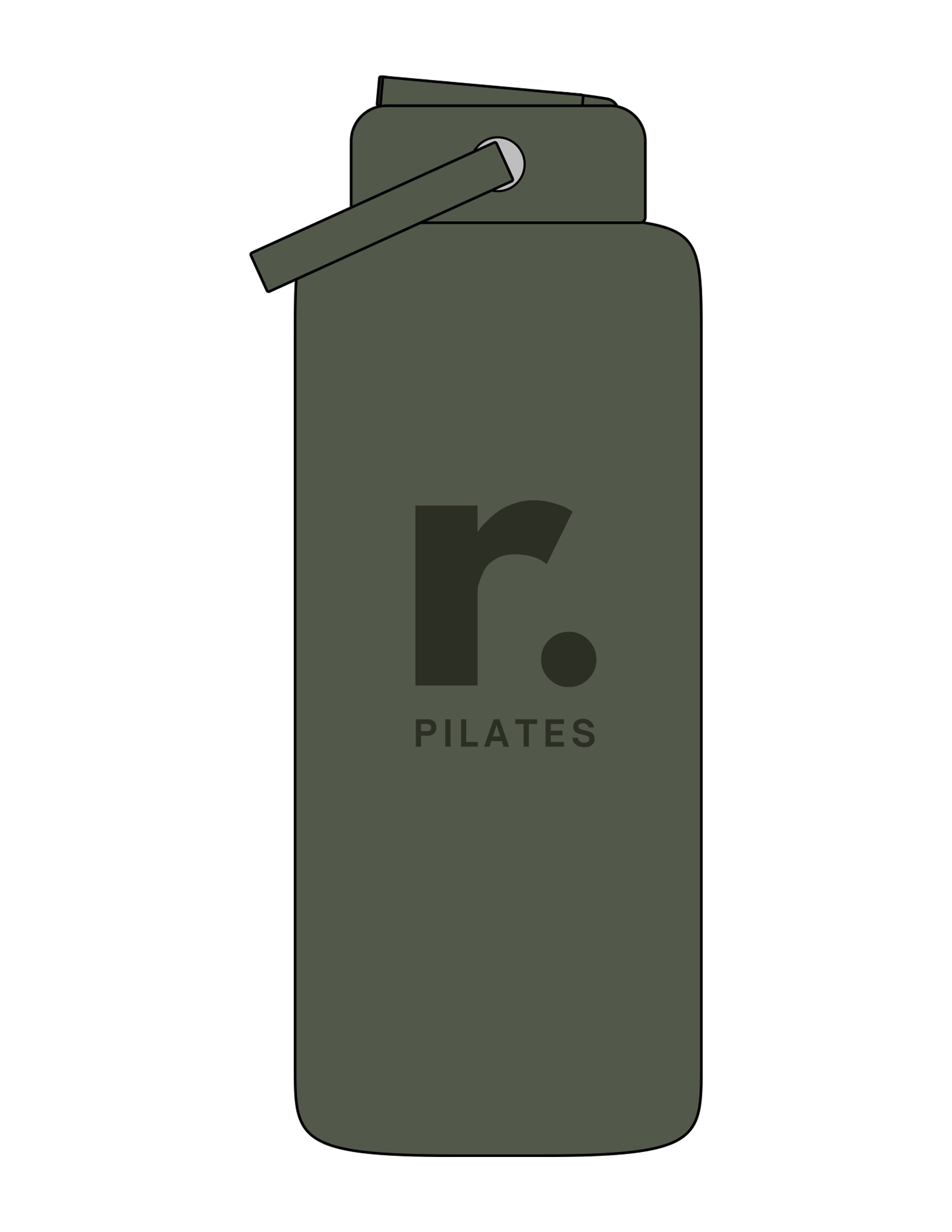The Wide Mouth Water Bottle - Forest - RPCS - Center Body Stacked - Printed - Tone on Tone