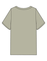 The Mens Heavyweight Tee - Eucalyptus - Lucky Penny - Center Chest Stacked - Embroidered - Off White