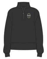 The Womens 1/4 Zip - Washed Black - Pulse 712 - Left Chest - Printed - Full Color
