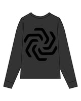The Mens Heavyweight Long Sleeve - Washed Black - The Body Refinery - Right Sleeve & Back Center - Black