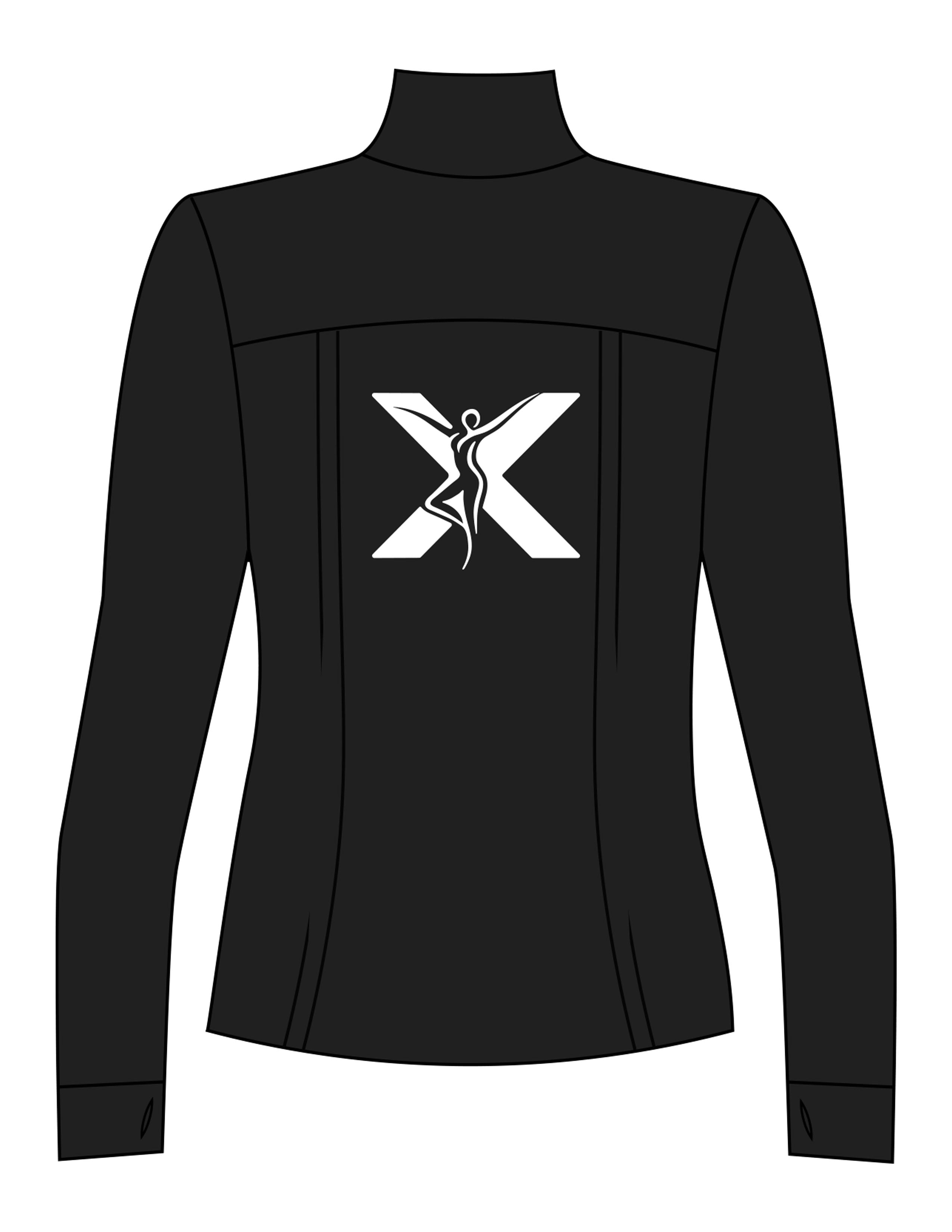 The Womens Zip Jacket - Black - Movement Pilates Buffalo - Left Chest Stacked & Center Back - Printed - White