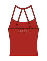 The Womens Sporty Tank - Red - Mantra - Center Back Script - Printed - White