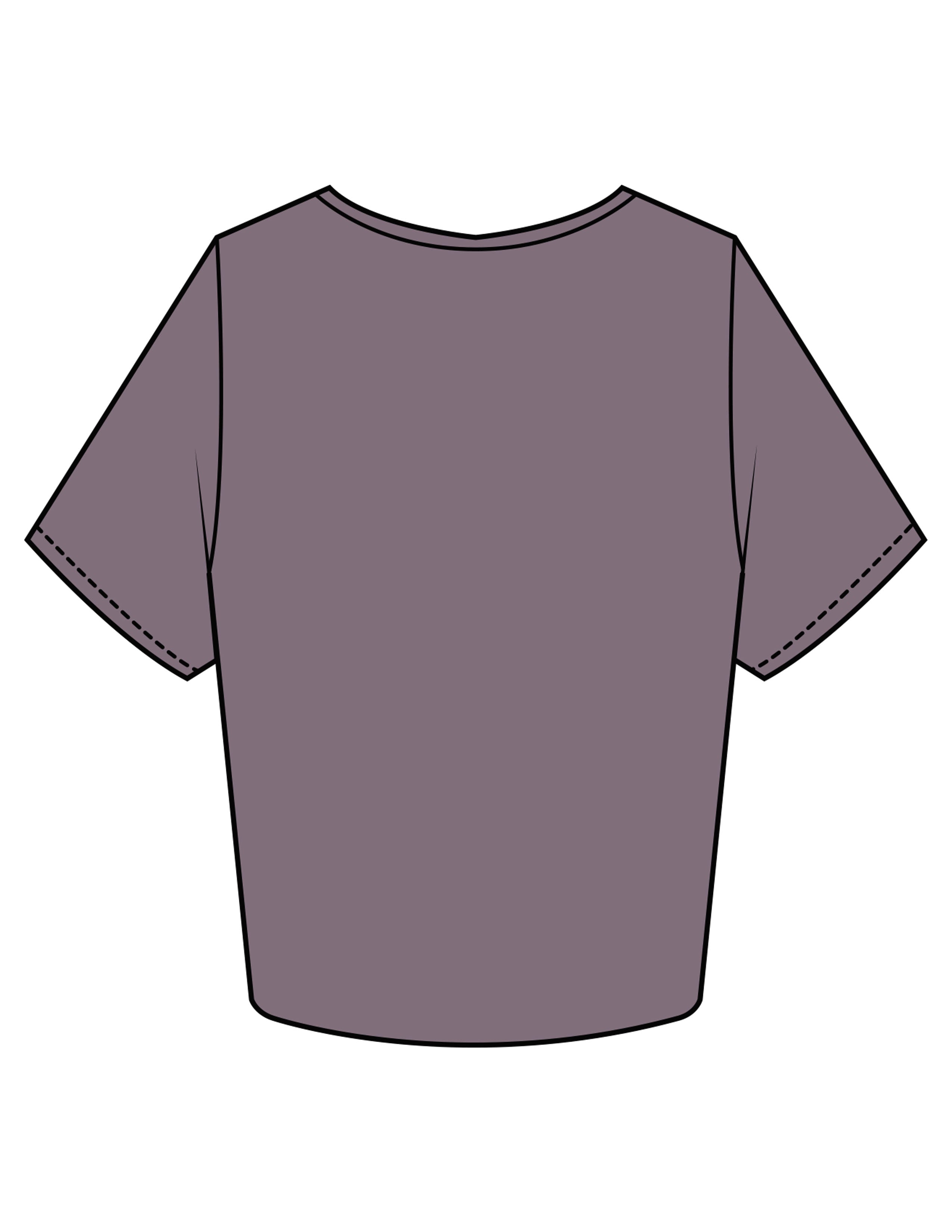 The Crop Tee - Mauve - Karve - Center Chest Script & Left Sleeve - Printed - White
