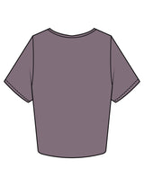 The Crop Tee - Mauve - Karve - Center Chest Script & Left Sleeve - Printed - White