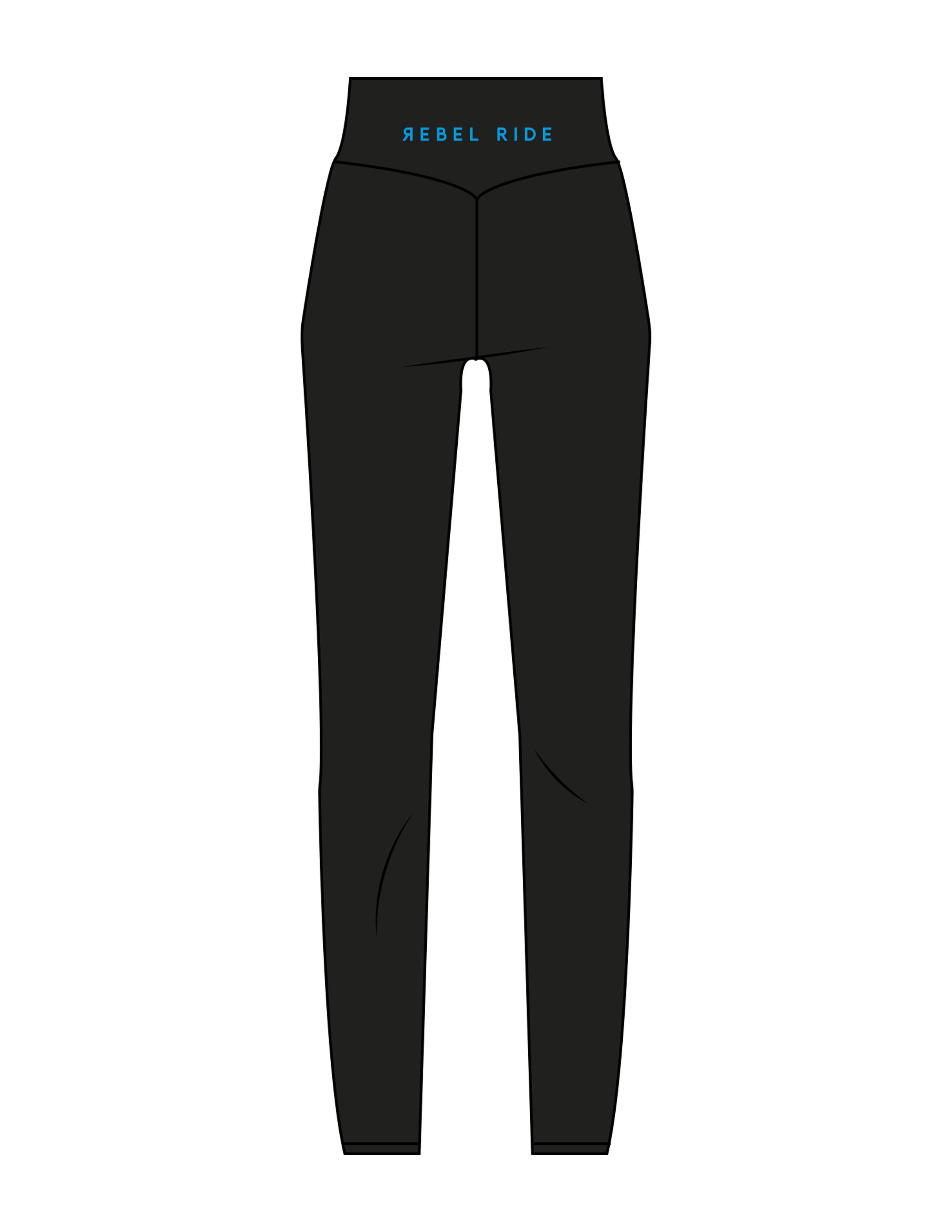 The Basic Legging - Black - Rebel Ride - Back Waistline - Printed - Blue