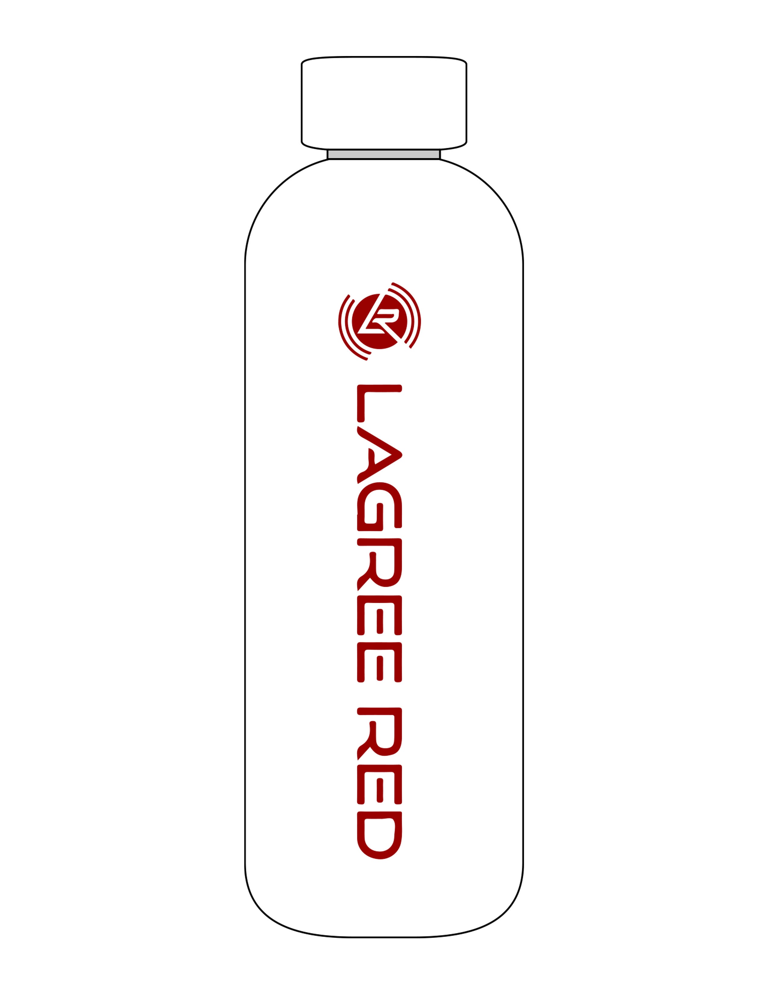 The Water Bottle - White - Lagree Red - Center Body - Printed - Red