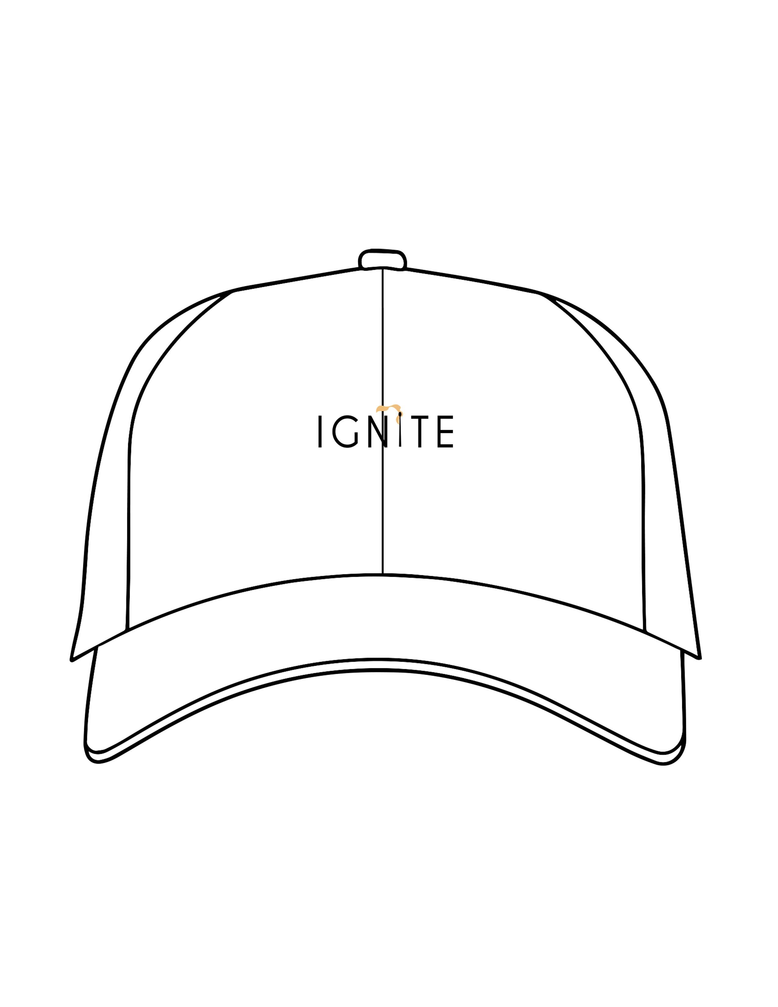 The Dad Hat - White - Ignite Barre & Fitness - Center Crown - Embroidered - Full Color