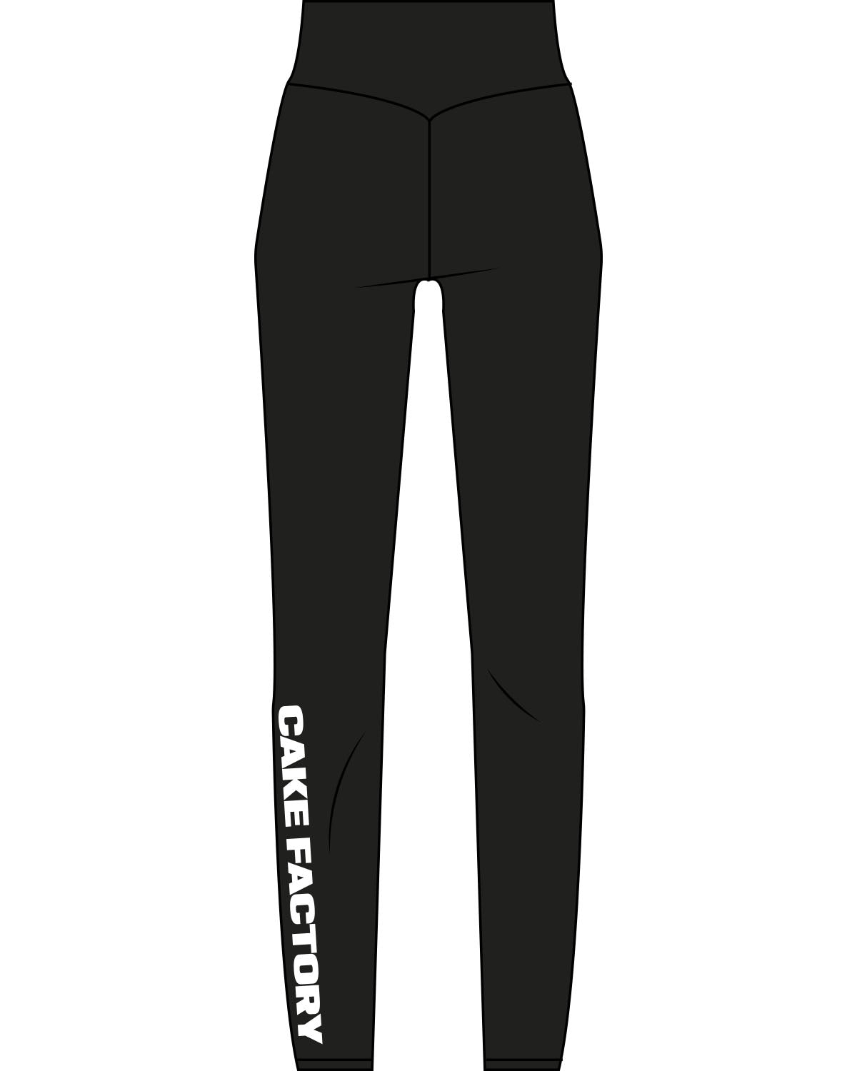 The Basic Legging - Black - Cake Factory - Left Bottom Leg - White