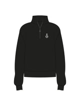 The Womens 1/4 Zip - Black - Wholebody Centered - Left Chest - White