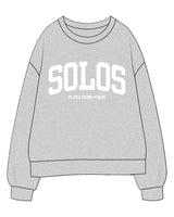 The Mens Classic Crewneck - Heather - Solos Pilates - Center Chest Stacked - Printed - White