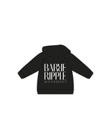 The Kids Zip Hoodie - Black - Barre Ripple - Left Chest & Back Stacked - Printed - White