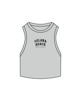 The Ribbed Crop Tank - Storm - Lisel Lewis - Center Chest - Embroidered - Black