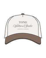 The Canvas Cap - Natural / Walnut - Tone Wellness Studio - Center Crown Stacked - Embroidered - Walnut