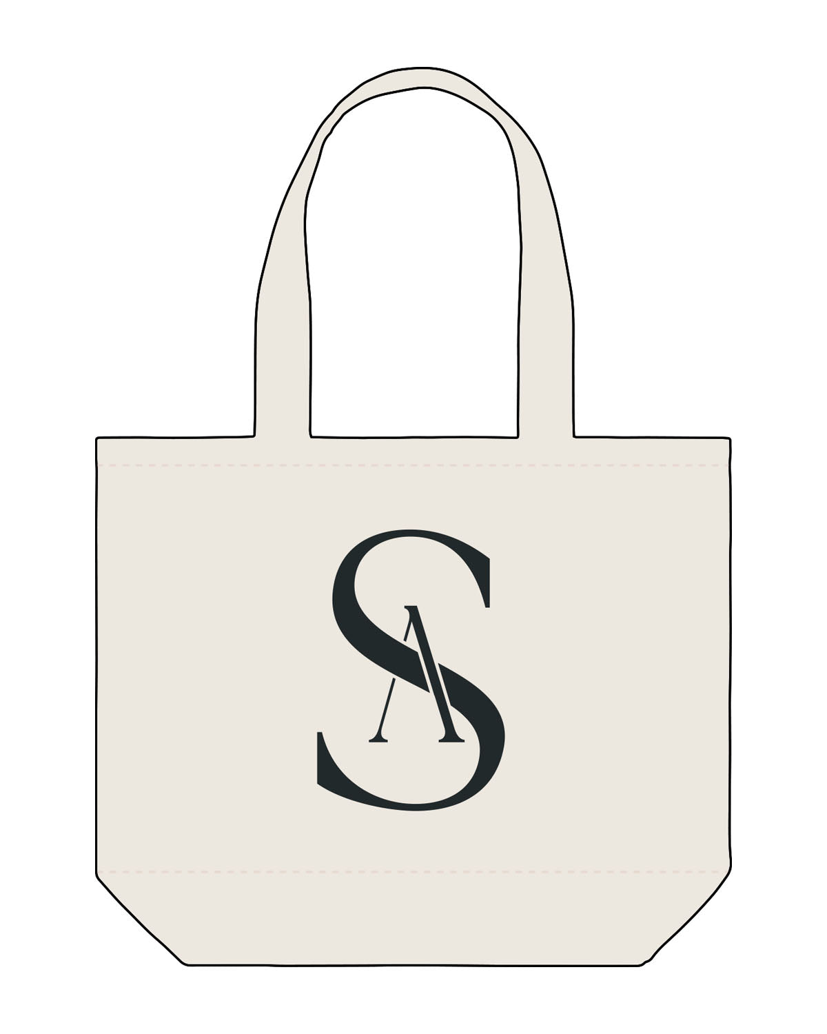 The Tote Bag - Natural - Sunday Agency - Front Stacked & Back Layered - Printed - Black