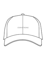 The Dad Hat - White - Core Strong - Center Crown - Embroidered - Black