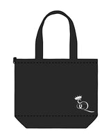 The Zipper Tote Bag - Black - Spin Queen - Lower Left Corner SQ - Printed - White