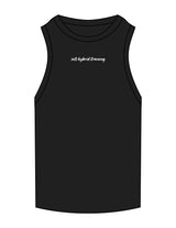 The Ribbed Full Length Tank - Black - SETSBUILT - Center Chest - Embroidered - White