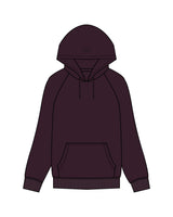 The Womens Heavy Hoodie - Plum - B Long Pilates - Hood Center Near End - Embroidered - Tone on Tone