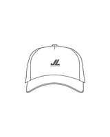 The Trucker Hat - White - JL Marketing - Center Crown - Embroidered - Charcoal