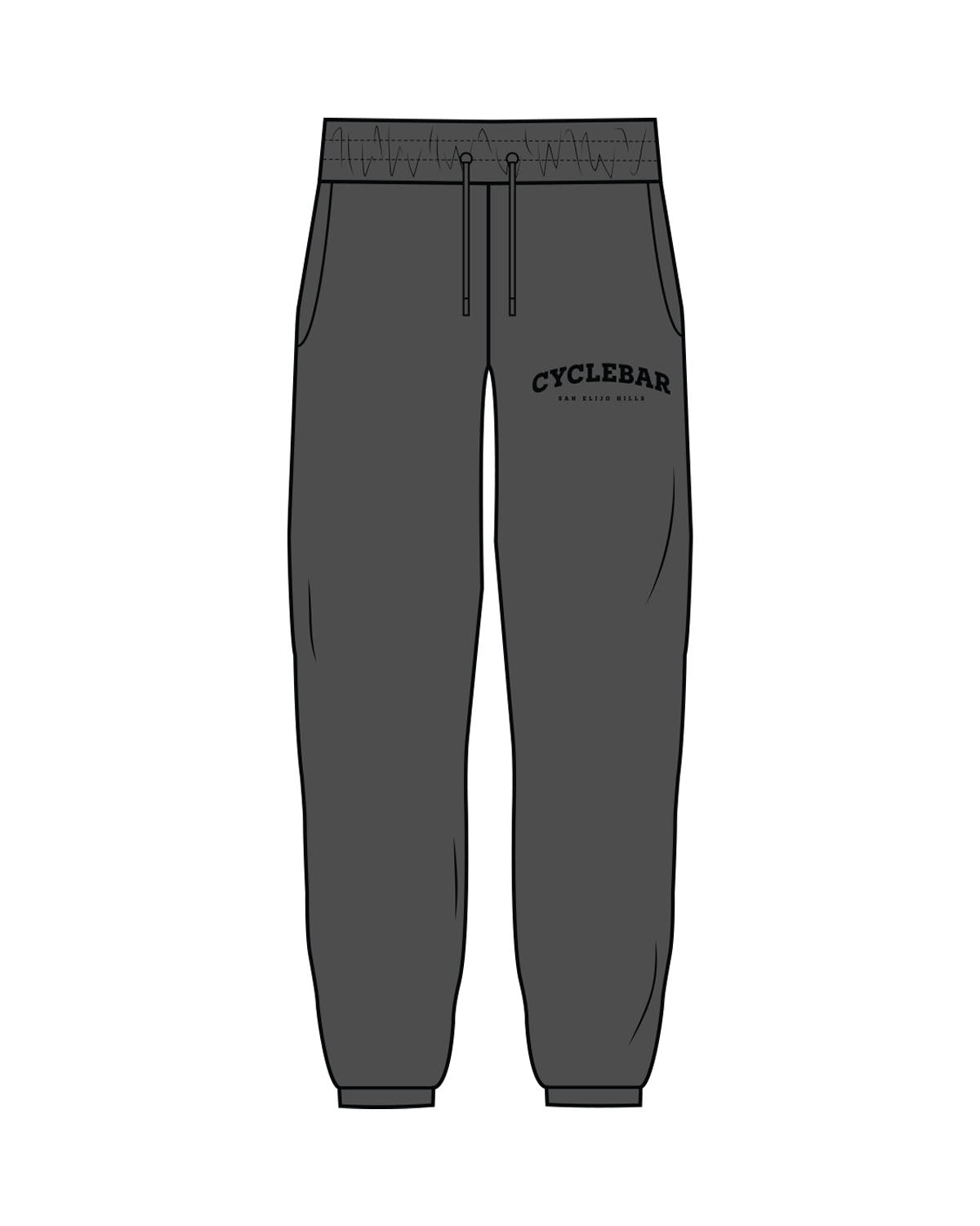 The Mens Classic Sweatpants - Washed Black - Cyclebar - Left Leg Pocket - Printed - Black
