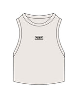 The Ribbed Crop Tank - Bone - Form - Center Chest "FORM" - Embroidered - Tone on Tone