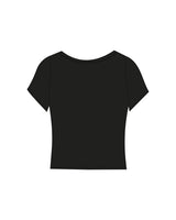 The Sporty Crop Short Sleeve - Black - Core CLE - Left Chest - Printed - Full Color