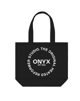 The Tote Bag - Black - Onyx Fit - Center Stacked - White
