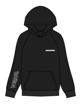 The Mens Hoodie - Black - Nokkomo Mints - Left Chest & Right Sleeve - Printed - White