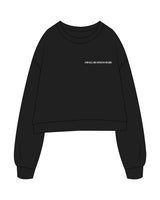 The Studio Crop - Black - Forever Friday - Left Chest - Embroidered - White