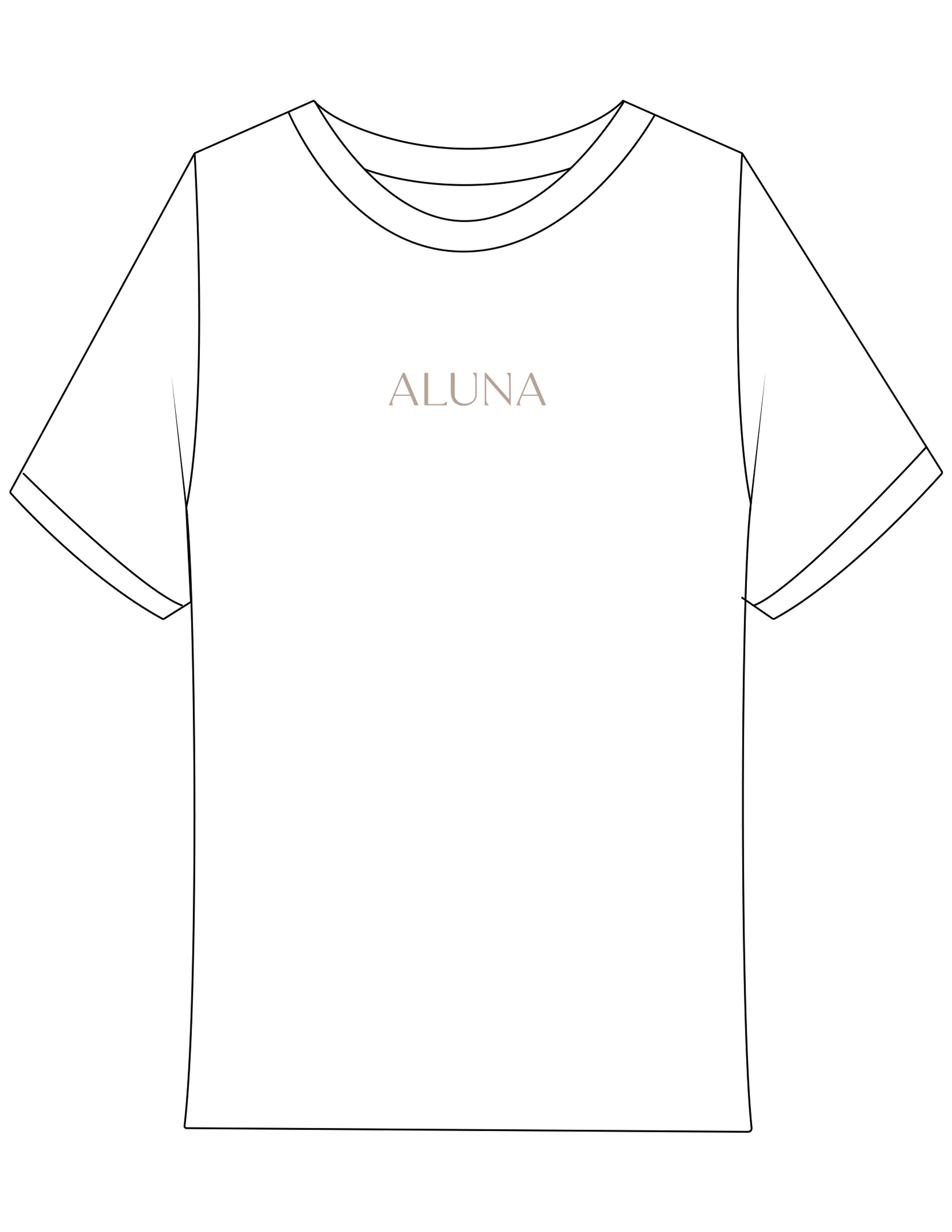 The Ribbed Baby Tee - White - Aluna Restore - Center Chest - EMB - Taupe