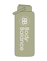 The Wide Mouth Water Bottle - Pistachio - Body Balance - Center Body Stacked - Printed - Off White