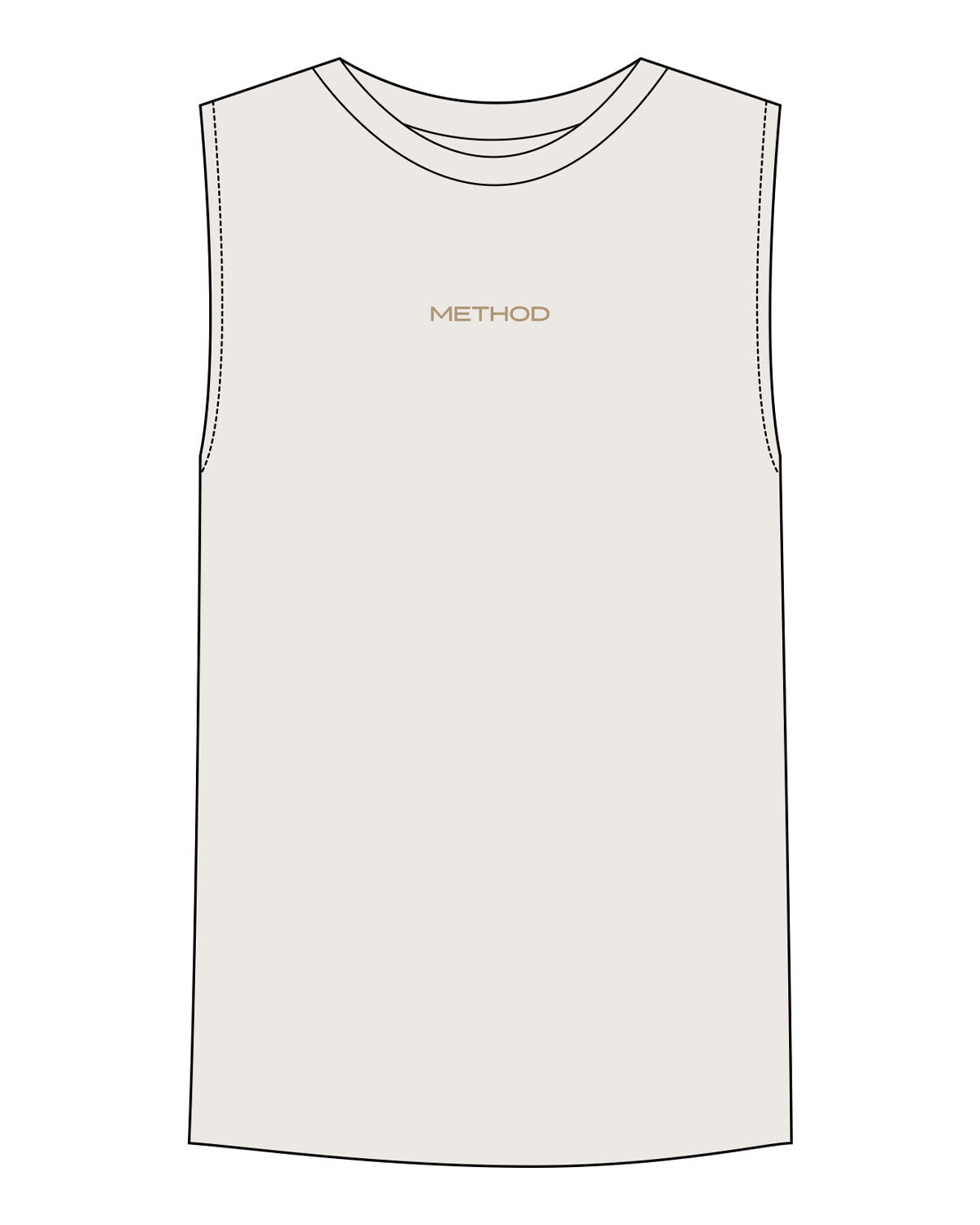 The Mens Tank - Bone - TML - Center Chest - Embroidered - Tan