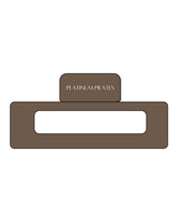 The Claw Hair Clip - Chocolate - Platinum Pilates - Handle Text - White