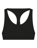 The Racer Bra - Black - Activate House - Center Chest "ATHLETE" - Printed - White