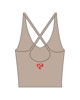 The Sporty Strappy Tank - Brown - HeartCore - Chest Stacked & Center Back - Printed - Full Color