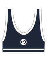 The Piped Bra - Navy - Mantra - Center Back - Printed - White