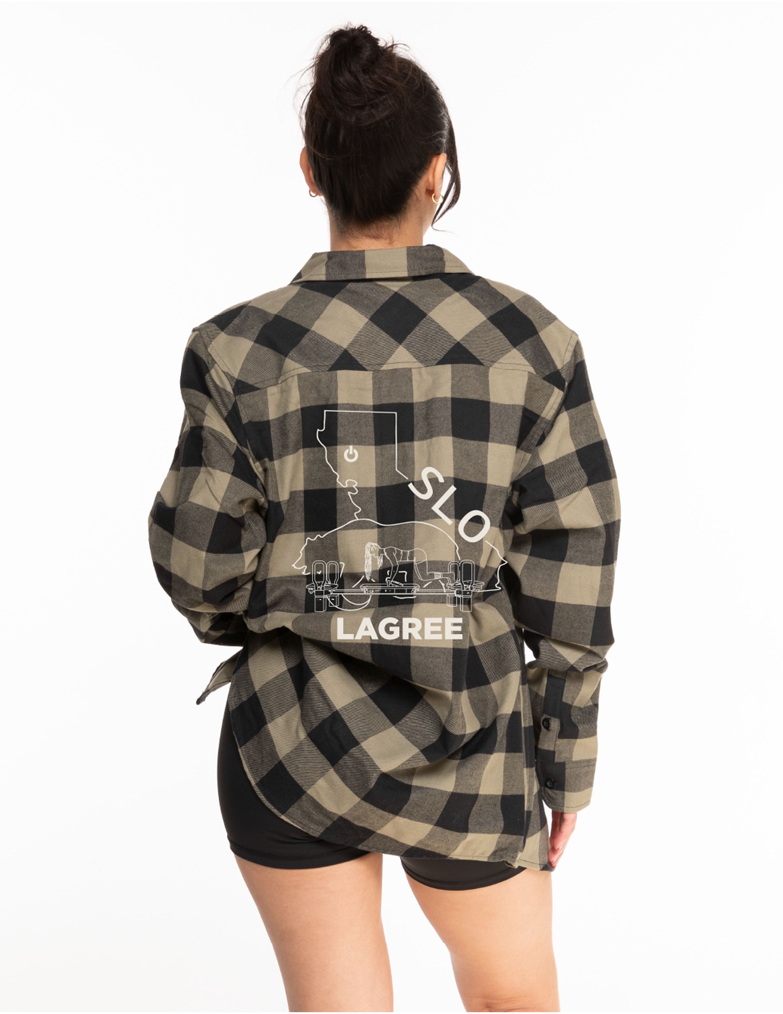 The Flannel - Olive / Black - Powerhouse Fitness - Full Back - Printed - Off White
