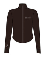 The 3/4 Crop Zip Jacket - Brown - Onyx & Ivory - Left Chest & Right Wrist - Printed - Off White