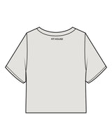 The Heavyweight Crop Tee - Washed Bone - Fit House - Center Chest & Back Neckline - Printed - Black