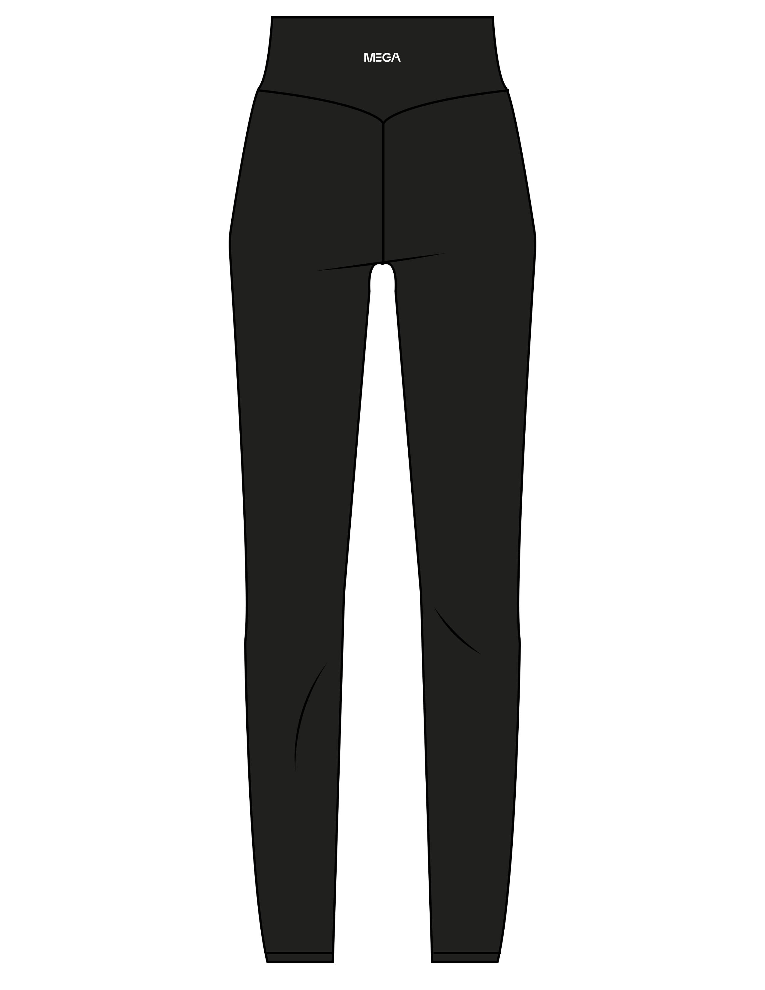 The Basic Legging - Black - Mega NJ - Back Waistline "MEGA" - Printed - White
