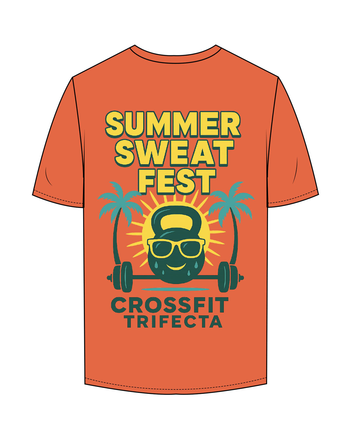 The Mens Tee - Autumn - Crossfit Trifecta - Left Chest & Back Stacked - Printed - Full Color
