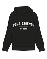 The Mens Zip Hoodie - Black - Pure Movement - Left Chest & Back Center Stacked - White