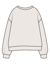 The Womens Crewneck - Bone - Sōle - Front Neckline - Embroidered - Charcoal