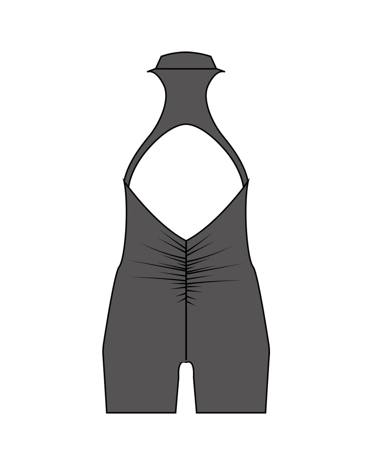 The High Neck Zip Jumpsuit - Grey - Flowcorps - Left Chest - Printed - White